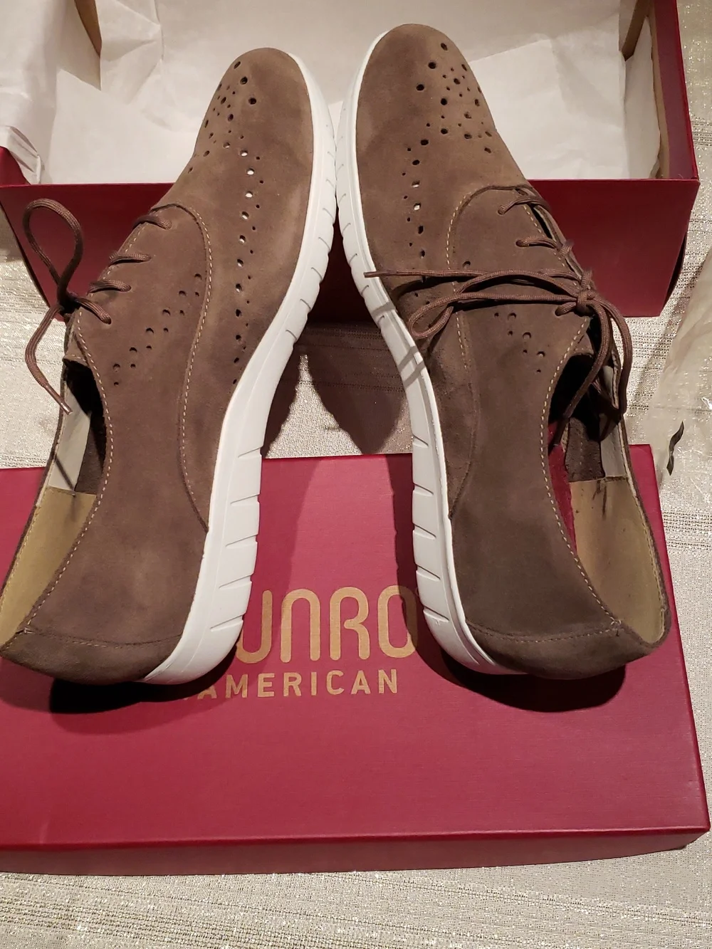 Munro NEW Shoes Perf Suede Leather Oxford Sneakers NIB Comfort Wedge Women's 10